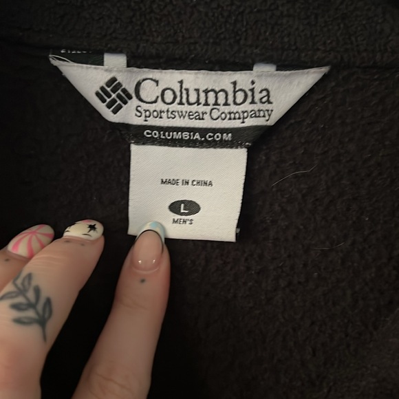 Columbia Fleece Vest Mens Size Large Full Zip Black - Picture 4 of 6